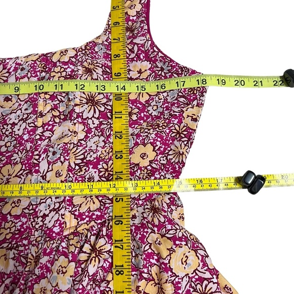 Land of the Free Liberty Fuchsia Floral Corset Mini Tank Dress Size Large Flirty - Picture 7 of 15